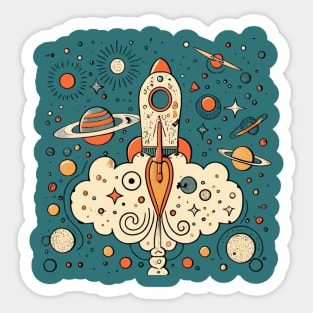 Vintage space Sticker